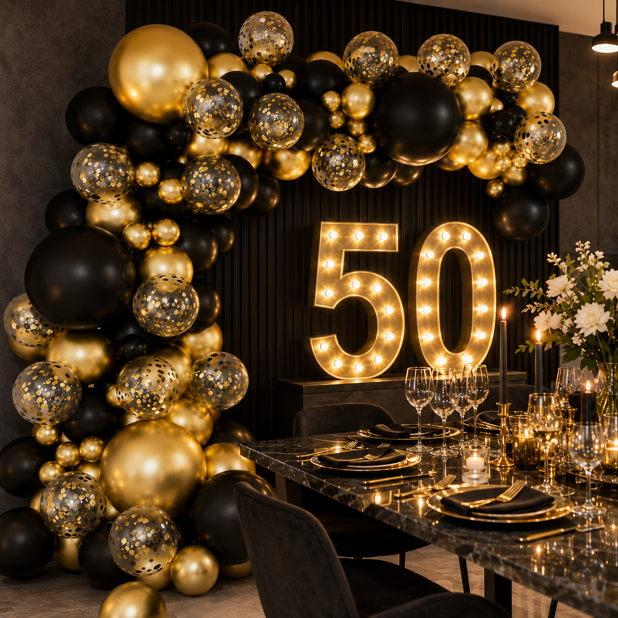 Black and gold party collection